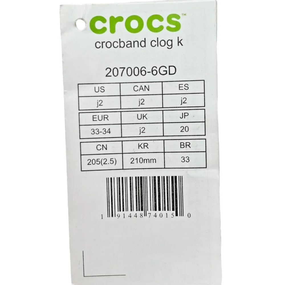 Crocs Big Girls Slip-on Clogs Size 2 (J2) Light Pink Water Friendly Lightweight